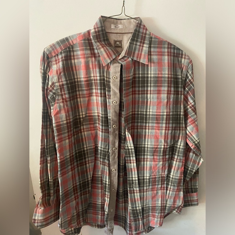 Peter Millar men’s plaid button down Size Large